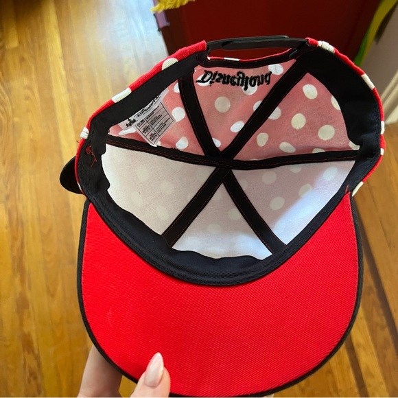 NEW Disney Minnie Mouse hat ears bow polka dot youth red - Picture 6 of 6